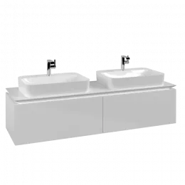 Villeroy & Boch Legato Тумба под раковину, 2 выдвижных ящика, 1600 x 380 x 500 mm, Glossy White / Glossy White B76700DH