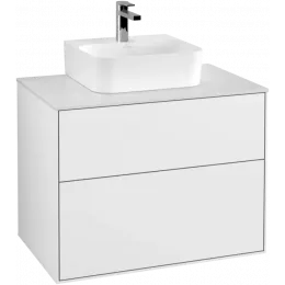 Villeroy & Boch Finion Тумба под раковину, с подсветкой, 2 выдвижных ящика, 800 x 603 x 501 mm, Glossy White Lacquer G08100GF