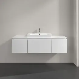 Villeroy & Boch Legato Тумба под раковину, 3 выдвижных ящика, 1400 x 380 x 500 mm, Glossy White / Glossy White B68400DH