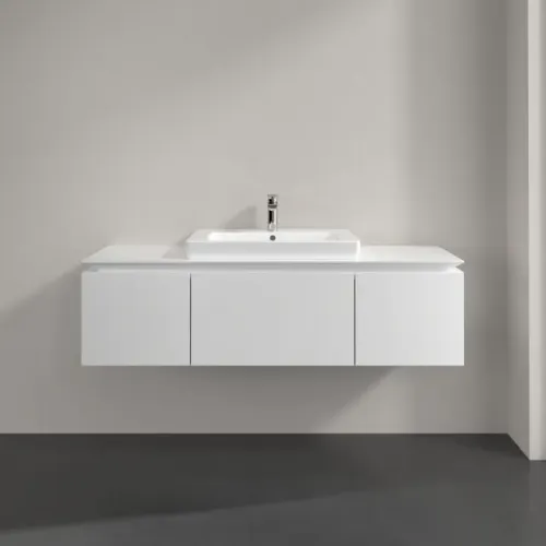 Villeroy & Boch Legato Тумба под раковину, 3 выдвижных ящика, 1400 x 380 x 500 mm, Glossy White / Glossy White B68400DH