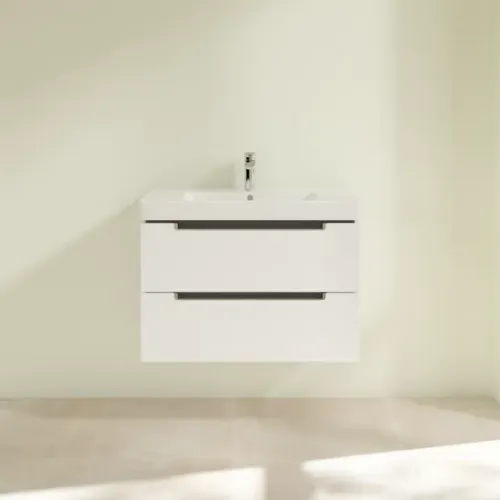 Villeroy & Boch Subway 2.0 Тумба под раковину, 2 выдвижных ящика, 787 x 520 x 449 mm, Glossy White A69610DH