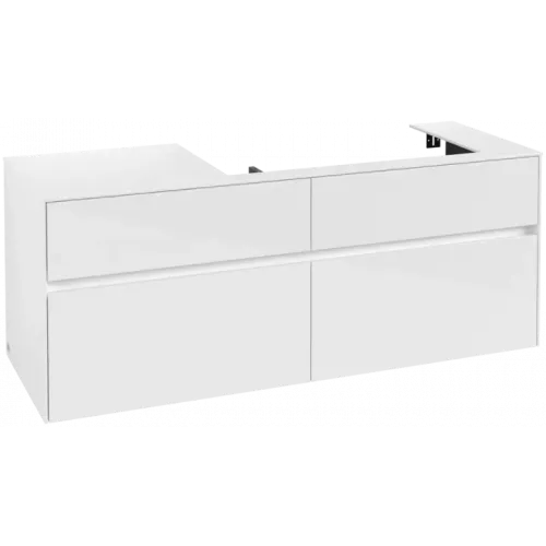 Villeroy & Boch Collaro Тумба под раковину, 4 выдвижных ящика, 1400 x 548 x 500 mm, Glossy White / Glossy White C09000DH