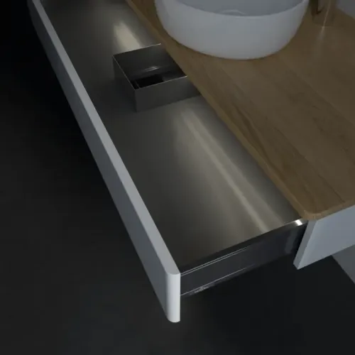 Villeroy & Boch Antao Тумба под раковину, с подсветкой, 1 выдвижной ящик, 1200 x 190 x 500 mm, лицевая поверхность без текстурированной отделки, Glossy White Lacquer / Honey Oak L10051GF