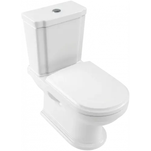 Villeroy & Boch Hommage Унитаз-компакт с вертикальным смывом, напольный, Альпийский белый CeramicPlus 666210R1