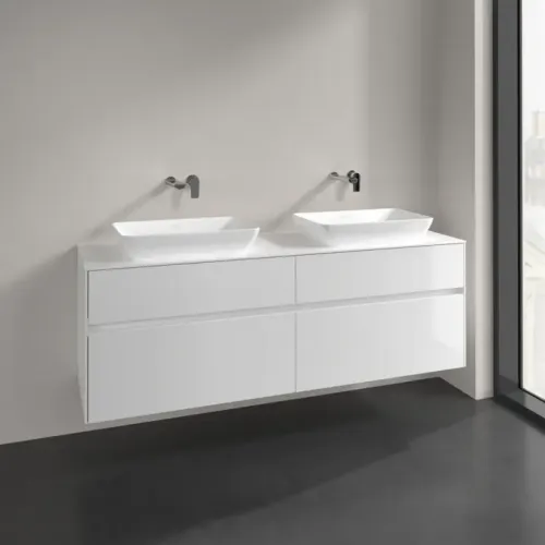 Villeroy & Boch Collaro Тумба под раковину, 4 выдвижных ящика, 1600 x 548 x 500 mm, Glossy White / Glossy White C12300DH