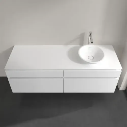 Villeroy & Boch Legato Тумба под раковину, 4 выдвижных ящика, 1600 x 550 x 500 mm, Glossy White / Glossy White B59800DH