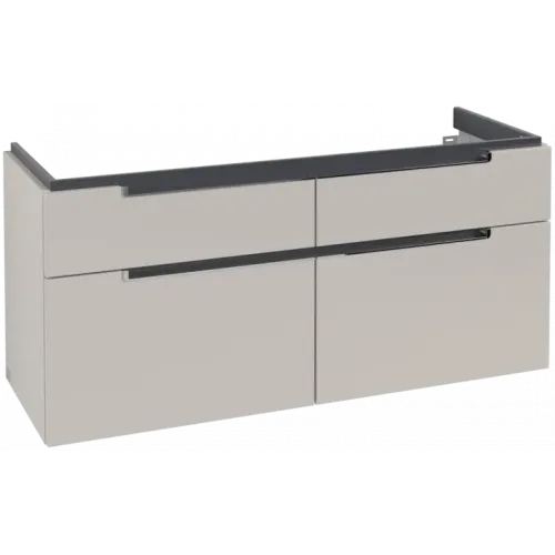 Villeroy & Boch Subway 2.0 Тумба под раковину, 4 выдвижных ящика, 1287 x 590 x 449 mm, Soft Grey A91710VK