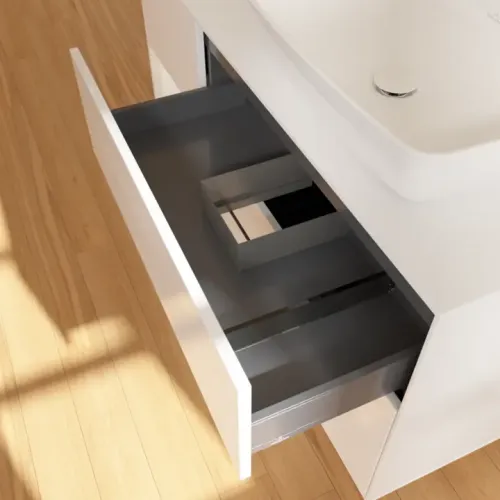 Villeroy & Boch Finion Тумба под раковину, с подсветкой, 3 выдвижных ящика, 1200 x 603 x 501 mm, Glossy White Lacquer / Glossy White Lacquer F801GFGF