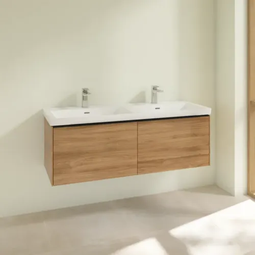 Villeroy & Boch Subway 3.0 Тумба под раковину, 2 выдвижных ящика, 1272 x 429 x 478 mm, Oak Kansas C56701RH