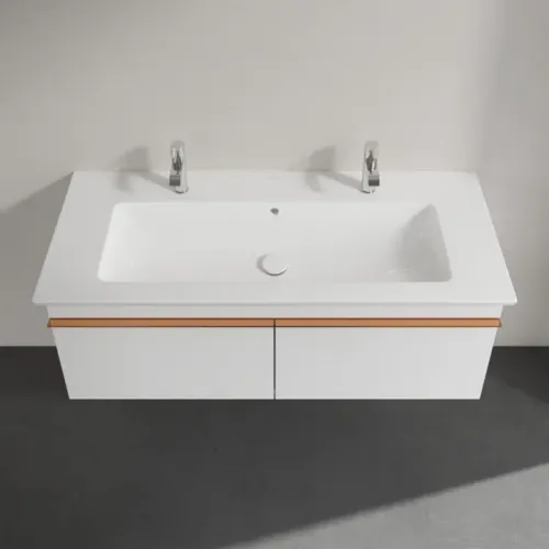 Villeroy & Boch Venticello Тумба под раковину, 2 выдвижных ящика, 1153 x 420 x 502 mm, Glossy White / Glossy White A93805DH