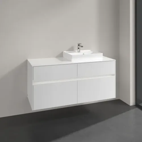 Villeroy & Boch Collaro Тумба под раковину, с подсветкой, 4 выдвижных ящика, 1200 x 548 x 500 mm, Glossy White / Glossy White C072B0DH