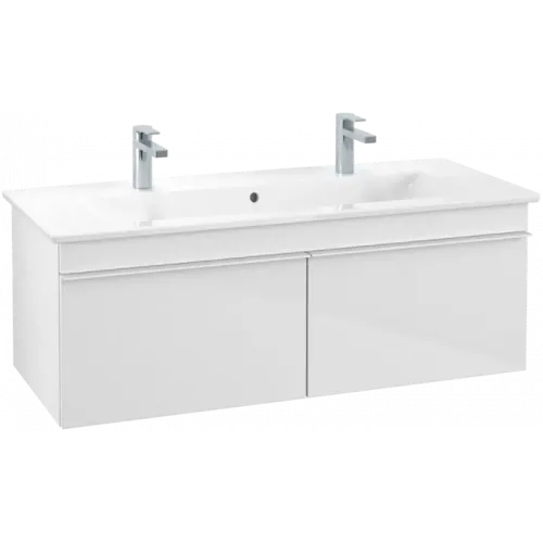 Villeroy & Boch Venticello Тумба под раковину, 2 выдвижных ящика, 1153 x 420 x 502 mm, Glossy White / Glossy White A93802DH