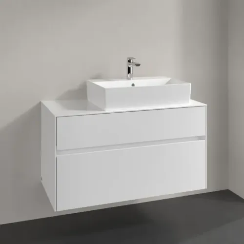 Villeroy & Boch Collaro Тумба под раковину, 2 выдвижных ящика, 1000 x 548 x 500 mm, Glossy White / Glossy White C12700DH