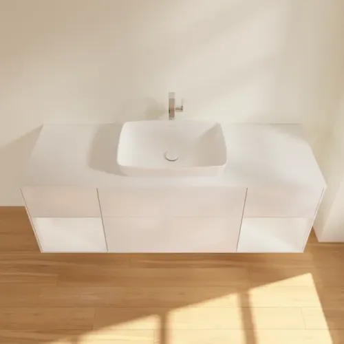 Villeroy & Boch Finion Тумба под раковину, с подсветкой, 4 выдвижных ящика, 1600 x 603 x 501 mm, Glossy White Lacquer / Glossy White Lacquer F861GFGF