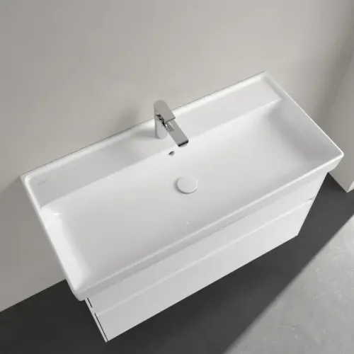 Villeroy & Boch Collaro Pаковина для установки на тумбу, 1000 x 470 x 160 mm, Альпийский белый CeramicPlus, с переливом 4A33A5R1