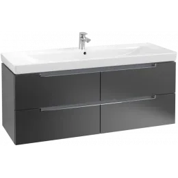 Villeroy & Boch Subway 2.0 Тумба под раковину, 4 выдвижных ящика, 1287 x 520 x 449 mm, Black Matt Lacquer A69810PD
