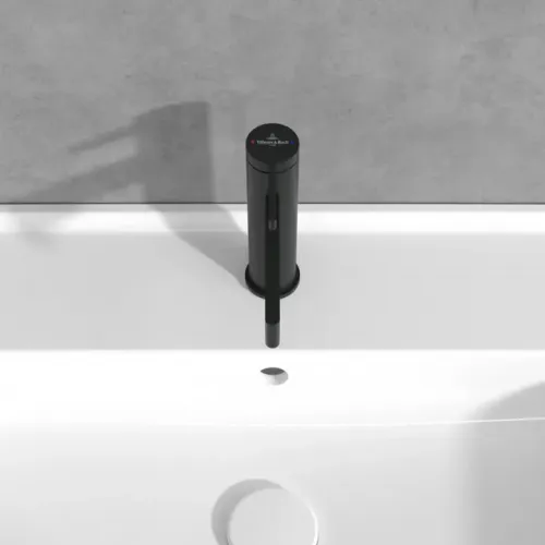 Villeroy & Boch Dawn Смеситель для раковины однорычажный без Выдвижной механизм слива, Черный матовый TVW106103151K5