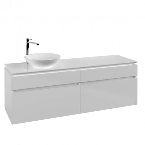 Villeroy & Boch Legato Тумба под раковину, 4 выдвижных ящика, 1600 x 550 x 500 mm, Glossy White / Glossy White B59600DH