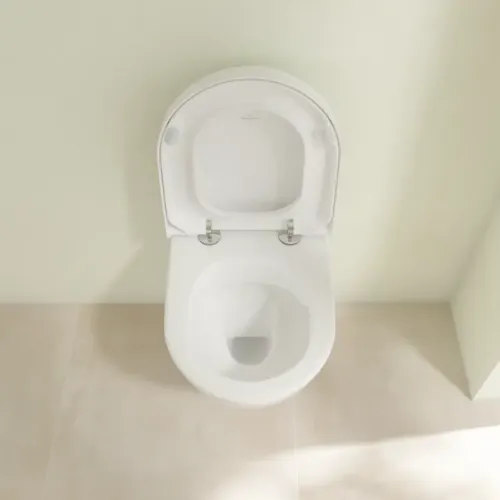 Villeroy & Boch Subway 2.0 Унитаз с открытым смывным краем Compact, настенный, Альпийский белый CeramicPlus 5606R0R1