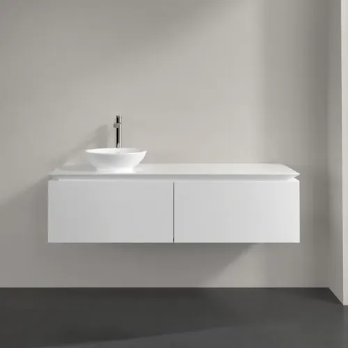 Villeroy & Boch Legato Тумба под раковину, 2 выдвижных ящика, 1400 x 380 x 500 mm, Glossy White / Glossy White B58700DH