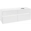 Villeroy & Boch Collaro Тумба под раковину, с подсветкой, 4 выдвижных ящика, 1400 x 548 x 500 mm, Glossy White / Glossy White C047B0DH