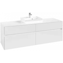 Villeroy & Boch Collaro Тумба под раковину, 4 выдвижных ящика, 1600 x 548 x 500 mm, Glossy White / Glossy White C07700DH
