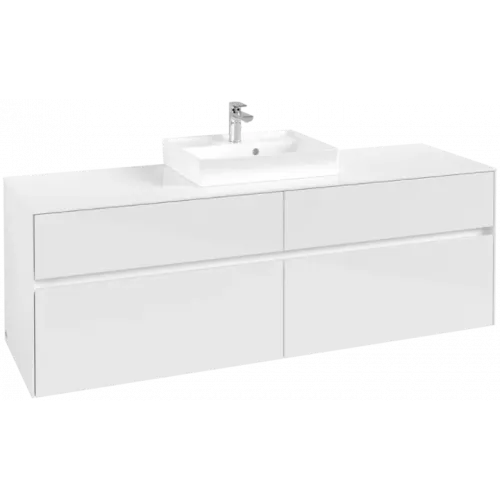 Villeroy & Boch Collaro Тумба под раковину, 4 выдвижных ящика, 1600 x 548 x 500 mm, Glossy White / Glossy White C07700DH