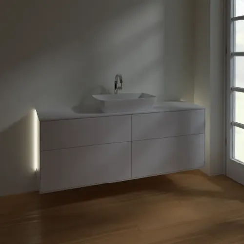 Villeroy & Boch Finion Тумба под раковину, с подсветкой, 4 выдвижных ящика, 1600 x 603 x 501 mm, Glossy White Lacquer G85100GF