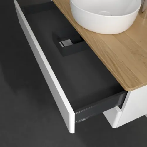 Villeroy & Boch Antao Тумба под раковину, 2 выдвижных ящика, 1000 x 360 x 500 mm, лицевая поверхность без текстурированной отделки, Glossy White Lacquer / Honey Oak K20051GF