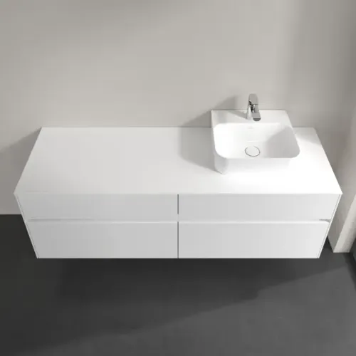 Villeroy & Boch Collaro Тумба под раковину, с подсветкой, 4 выдвижных ящика, 1600 x 548 x 500 mm, Glossy White / Glossy White C106B0DH