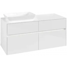 Villeroy & Boch Collaro Тумба под раковину, с подсветкой, 4 выдвижных ящика, 1200 x 548 x 500 mm, Glossy White / Glossy White C113B0DH