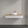 Villeroy & Boch Antao Тумба под раковину, с подсветкой, 1 выдвижной ящик, 1200 x 190 x 500 mm, лицевая поверхность без текстурированной отделки, Glossy White Lacquer / Honey Oak L10051GF