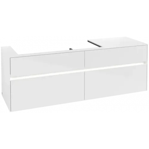 Villeroy & Boch Collaro Тумба под раковину, с подсветкой, 4 выдвижных ящика, 1600 x 548 x 500 mm, Glossy White / Glossy White C029B0DH