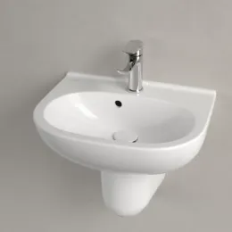 Villeroy & Boch O.novo Раковина компактная, 500 x 400 x 180 mm, Альпийский белый, с переливом 53605001