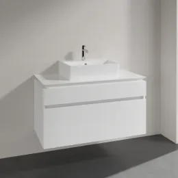 Villeroy & Boch Legato Тумба под раковину, с подсветкой, 2 выдвижных ящика, 1000 x 550 x 500 mm, Glossy White / Glossy White B604L0DH