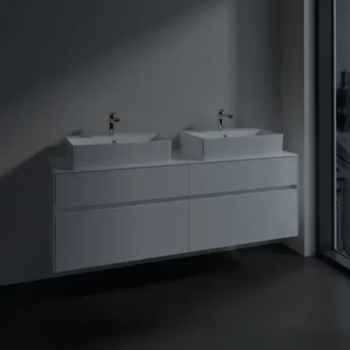 Villeroy & Boch Collaro Тумба под раковину, 4 выдвижных ящика, 1600 x 548 x 500 mm, Glossy White / Glossy White C13700DH