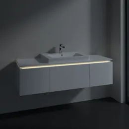 Villeroy & Boch Legato Тумба под раковину, с подсветкой, 3 выдвижных ящика, 1200 x 380 x 500 mm, Glossy White / Glossy White B682L0DH