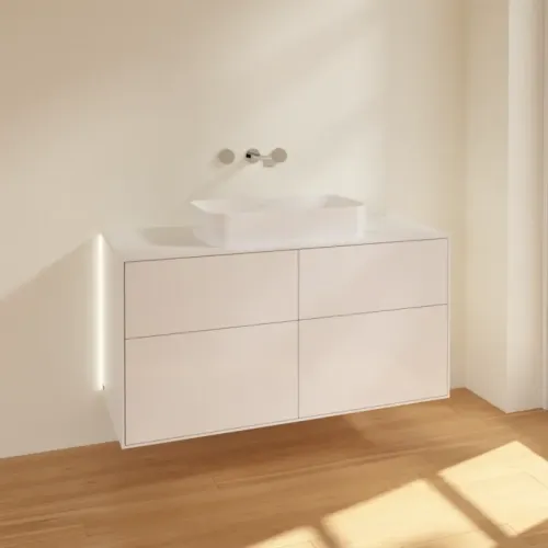 Villeroy & Boch Finion Тумба под раковину, с подсветкой, 4 выдвижных ящика, 1200 x 603 x 501 mm, Glossy White Lacquer G67100GF