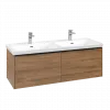Villeroy & Boch Subway 3.0 Тумба под раковину, с подсветкой, 2 выдвижных ящика, 1272 x 429 x 478 mm, Oak Kansas C567L1RH