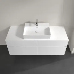 Villeroy & Boch Collaro Тумба под раковину, с подсветкой, 4 выдвижных ящика, 1400 x 548 x 500 mm, Glossy White / Glossy White C131B0DH