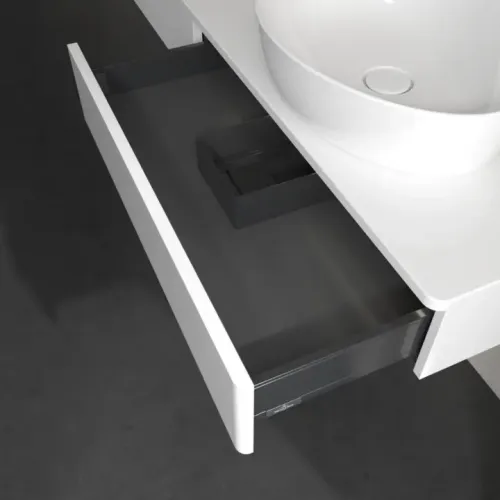 Villeroy & Boch Antao Тумба под раковину, с подсветкой, 2 выдвижных ящика, 1600 x 190 x 500 mm, лицевая поверхность без текстурированной отделки, Glossy White Lacquer / Glossy White Lacquer L16010GF