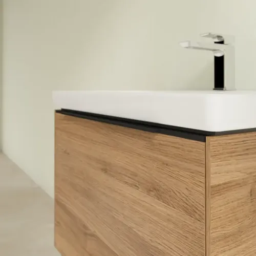 Villeroy & Boch Subway 3.0 Тумба под раковину, с подсветкой, 1 выдвижной ящик, 622 x 429 x 478 mm, Oak Kansas C575L1RH