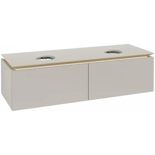 Villeroy & Boch Legato Тумба под раковину, 2 выдвижных ящика, 1400 x 380 x 500 mm, Soft Grey / Soft Grey B59100VK