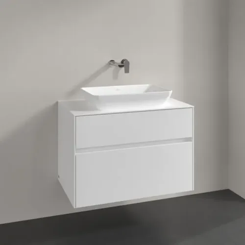 Villeroy & Boch Collaro Тумба под раковину, 2 выдвижных ящика, 800 x 548 x 500 mm, Glossy White / Glossy White C10800DH