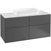 Villeroy & Boch Finion Тумба под раковину, с подсветкой, 4 выдвижных ящика, 1200 x 603 x 501 mm, Anthracite Matt Lacquer G26100GK