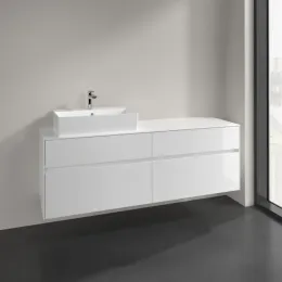 Villeroy & Boch Collaro Тумба под раковину, 4 выдвижных ящика, 1600 x 548 x 500 mm, Glossy White / Glossy White C13500DH