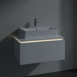 Villeroy & Boch Legato Тумба под раковину, с подсветкой, 1 выдвижной ящик, 800 x 380 x 500 mm, Glossy White / Glossy White B601L0DH