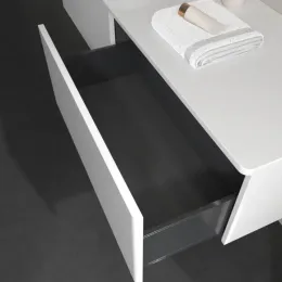 Villeroy & Boch Antao Тумба под раковину, с подсветкой, 2 выдвижных ящика, 1600 x 360 x 500 mm, лицевая поверхность без текстурированной отделки, Glossy White Lacquer / Glossy White Lacquer L37010GF