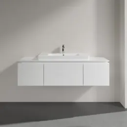 Villeroy & Boch Legato Тумба под раковину, 3 выдвижных ящика, 1400 x 380 x 500 mm, Glossy White / Glossy White B69800DH