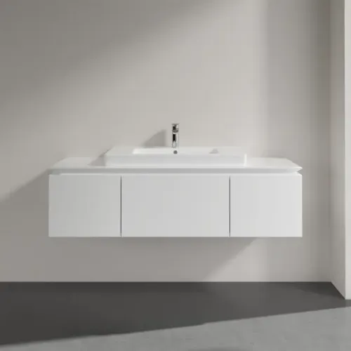 Villeroy & Boch Legato Тумба под раковину, 3 выдвижных ящика, 1400 x 380 x 500 mm, Glossy White / Glossy White B69800DH
